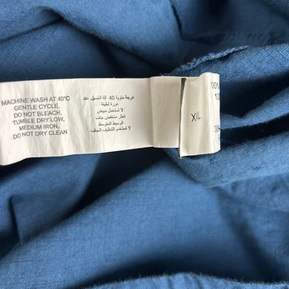 Utsa Jumper Dress Size XXL Blue Embroidered Floral Cottagecore Cotton Boho Midi - Picture 12 of 12